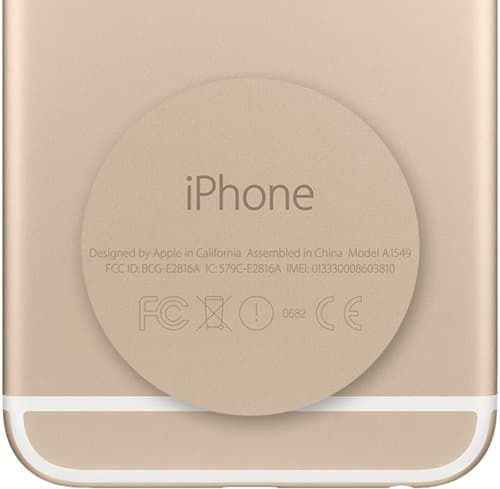 iPhone model number demo on back